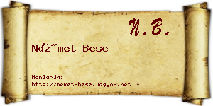 Német Bese névjegykártya